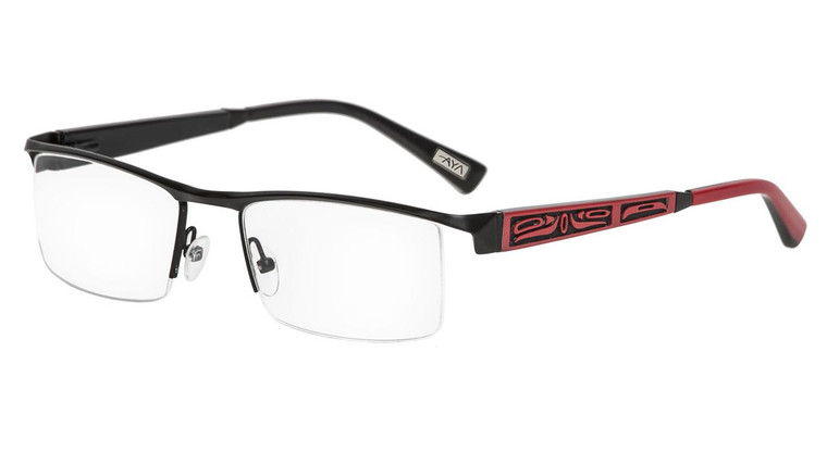 Satin Black - Black / Red